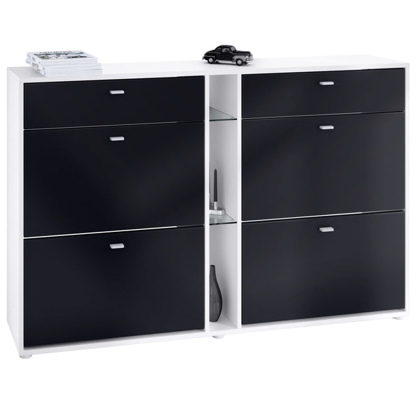 Shoe Cabinet Today in White with different color Fronts