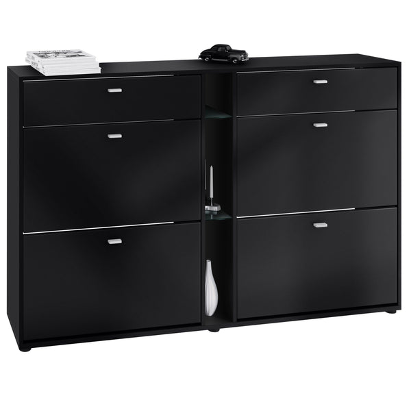 Shoe Cabinet Today in Black with different color Fronts