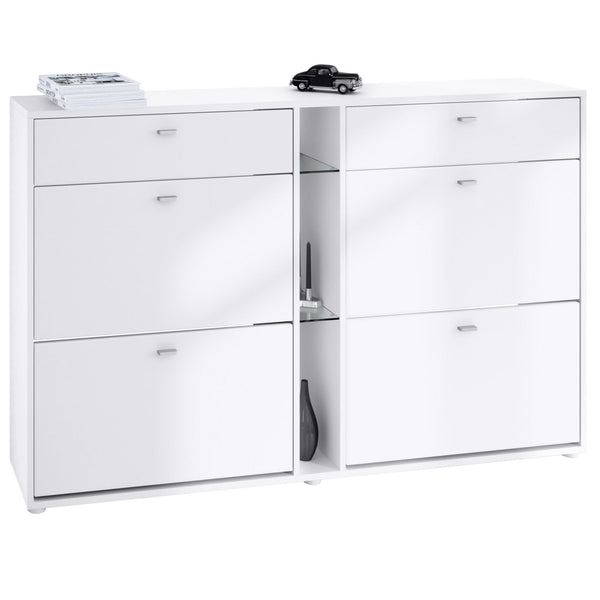 Shoe Cabinet Today in White with different color Fronts