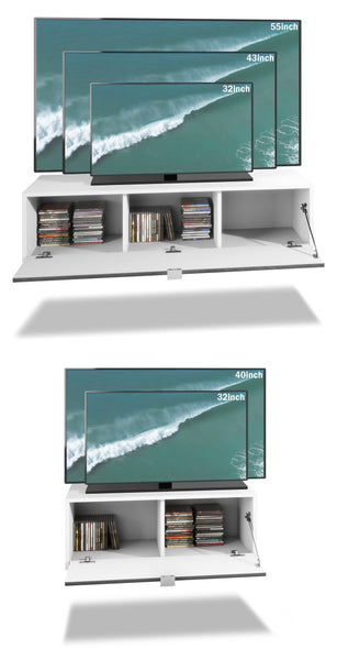 Wall Unit "Lana V1" with White Body + Various Color Fronts