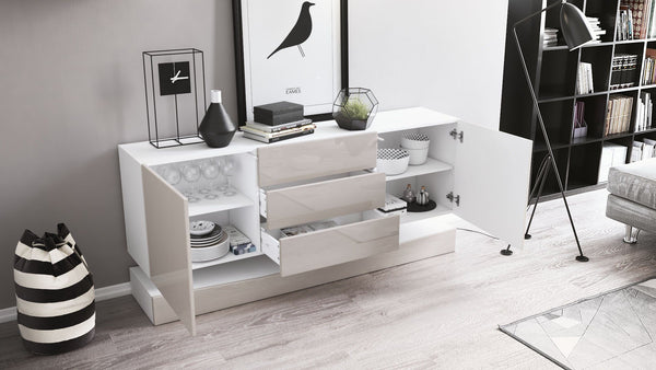 Wall Mounted Sideboard "City" In Black HG