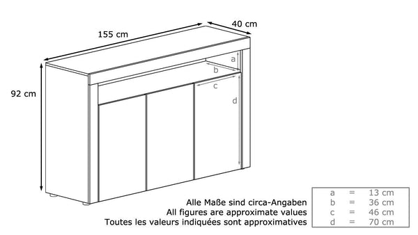 Sideboard Valencia with 3D Doors