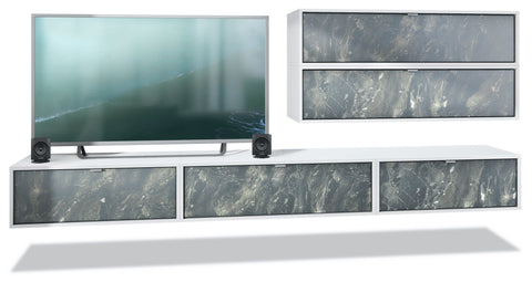 Wall Unit "Lana V3" with White Body + Various Color Fronts