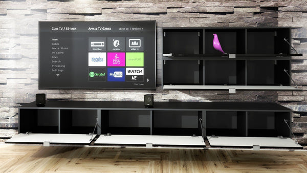 Wall Unit "Lana V3" with Black Body + Various Color Fronts