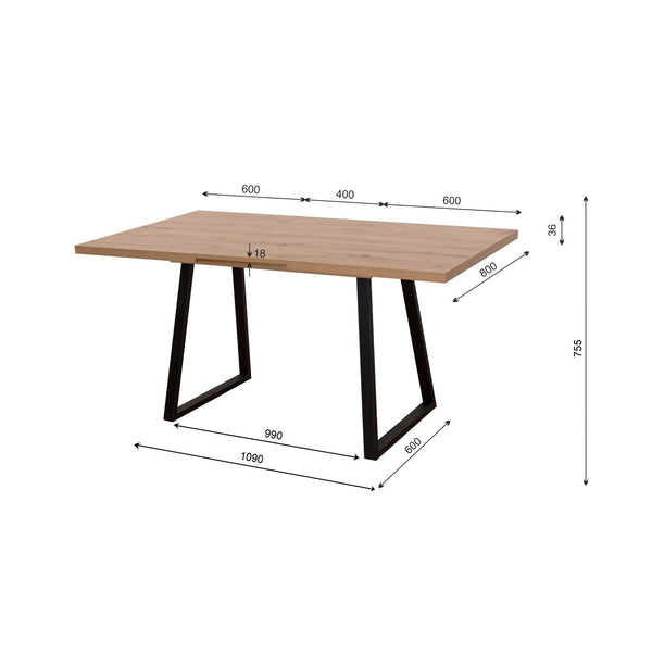 Dining Table Loft in Oak Design - Extendable
