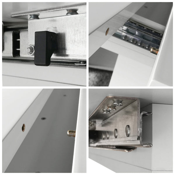 Dining Table Loft in White High Gloss - Extendable