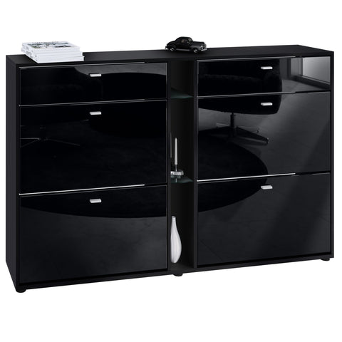 Shoe Cabinet Today in Black with different color Fronts