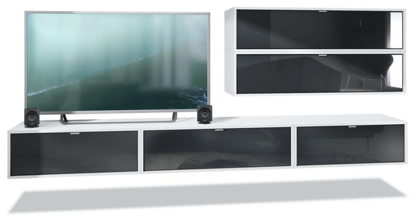 Wall Unit "Lana V3" with White Body + Various Color Fronts