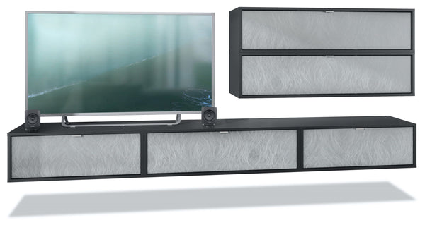 Wall Unit "Lana V3" with Black Body + Various Color Fronts