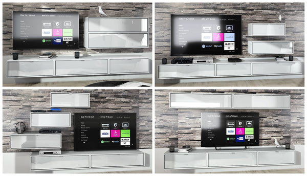 Wall Unit "Lana V3" with White Body + Various Color Fronts