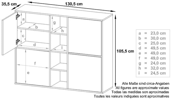 Cuba "Highboard V3" in Black Matt