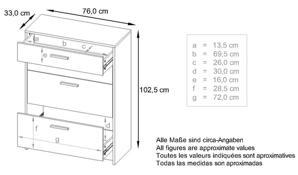 Alvor V2 in White / Various Drawer Fronts