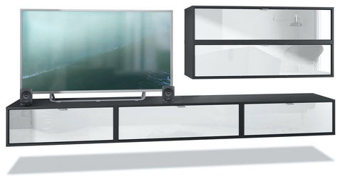 Wall Unit "Lana V3" with Black Body + Various Color Fronts