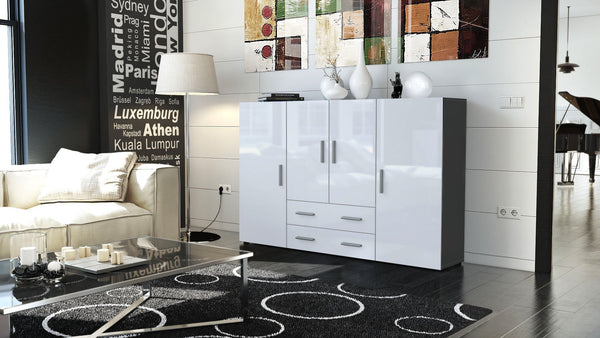 Highboard "Nora" in Black Matt