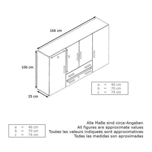 Highboard "Nora" in Black Matt