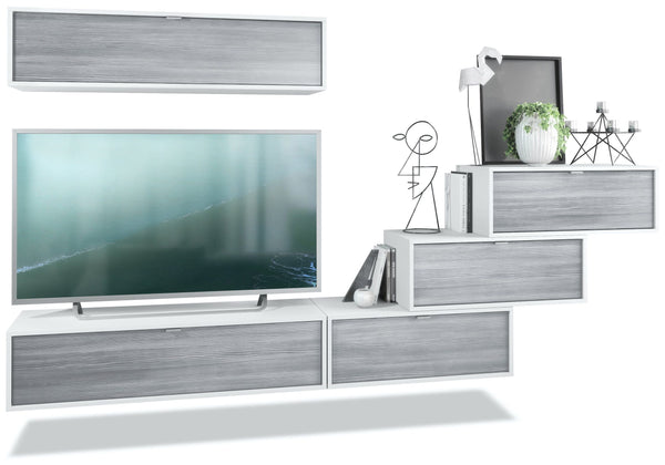 Wall Unit "Lana V1" with White Body + Various Color Fronts