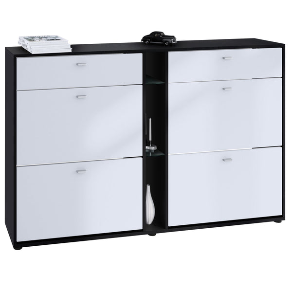 Shoe Cabinet Today in Black with different color Fronts