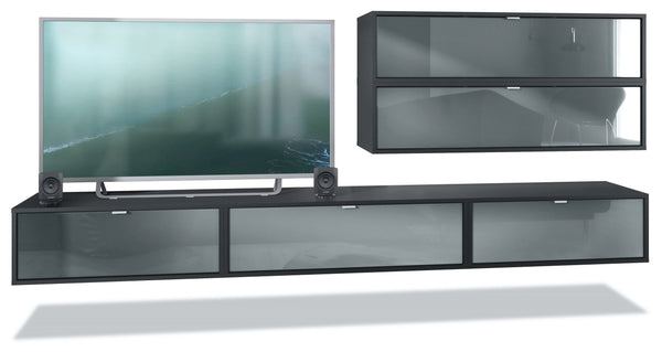 Wall Unit "Lana V3" with Black Body + Various Color Fronts