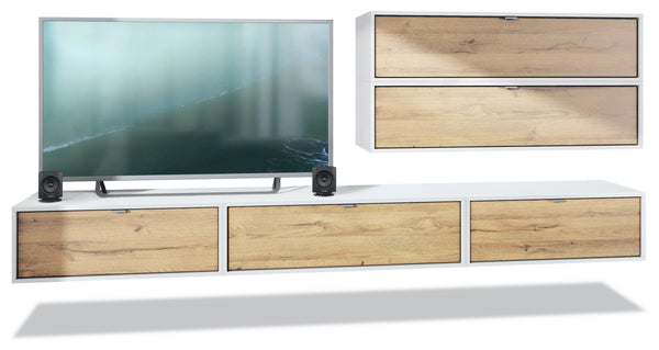 Wall Unit "Lana V3" with White Body + Various Color Fronts