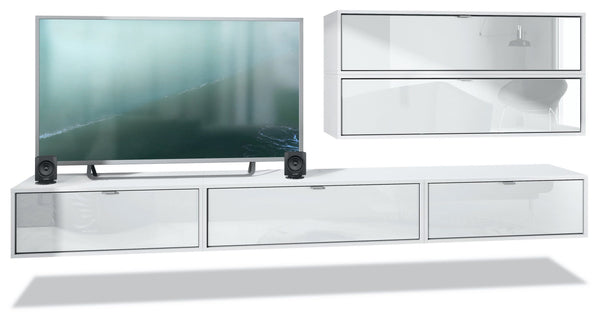 Wall Unit "Lana V3" with White Body + Various Color Fronts