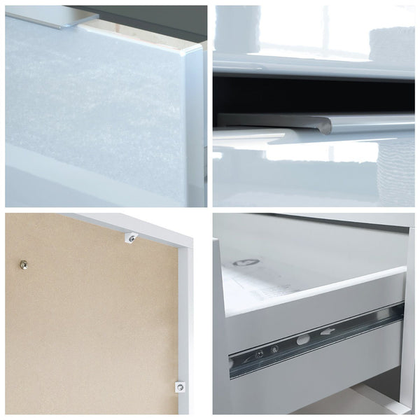 Sideboard "Linio V1" in White Matt / White High Gloss