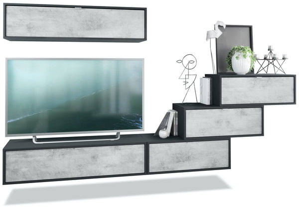 Wall Unit "Lana V1" with Black Body + Various Color Fronts