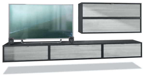 Wall Unit "Lana V3" with Black Body + Various Color Fronts