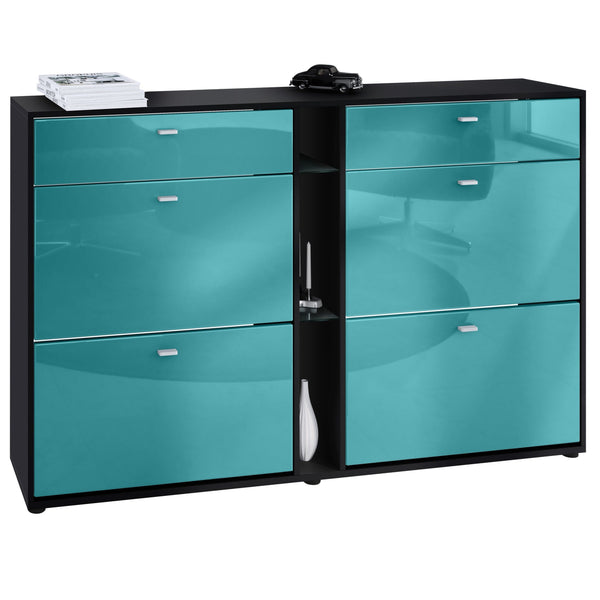 Shoe Cabinet Today in Black with different color Fronts
