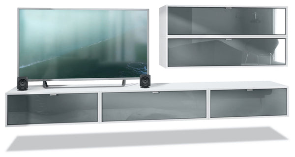 Wall Unit "Lana V3" with White Body + Various Color Fronts