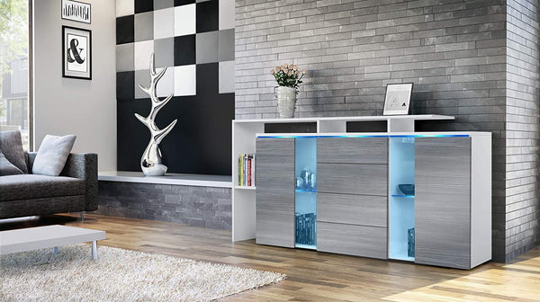Sideboard "Lissabon" in White Matt / Different Front Colors