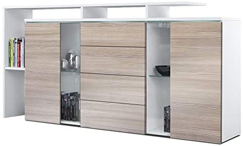 Sideboard "Lissabon" in White Matt / Different Front Colors