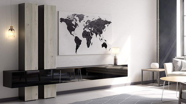 Wall Unit Moja with Black Body + Various Color Fronts