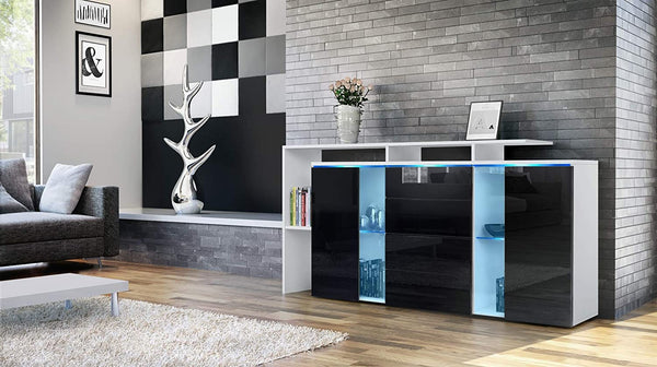 Sideboard "Lissabon" in White Matt / Different Front Colors