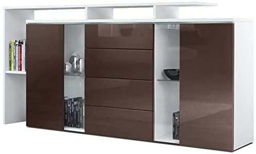 Sideboard "Lissabon" in White Matt / Different Front Colors