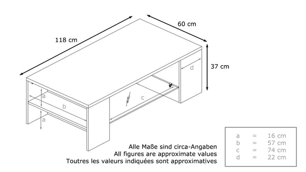 Coffee Table "Clip" in Various Colors