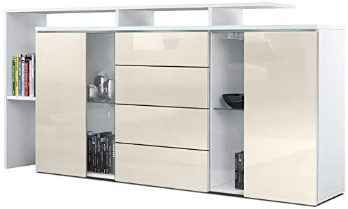 Sideboard "Lissabon" in White Matt / Different Front Colors