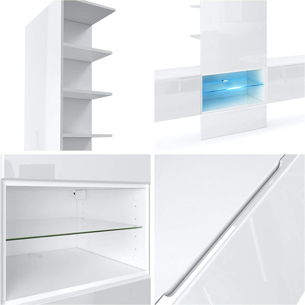 Wall Unit "Manhattan V3" with White Body + Various Colors