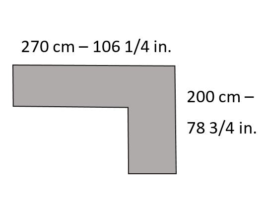 Sectional "Edard BR" in Black PU Leather / Grey Fabric + Bed Function