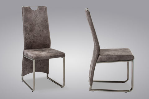 Dining Chair "Manu" in Grey Fabric