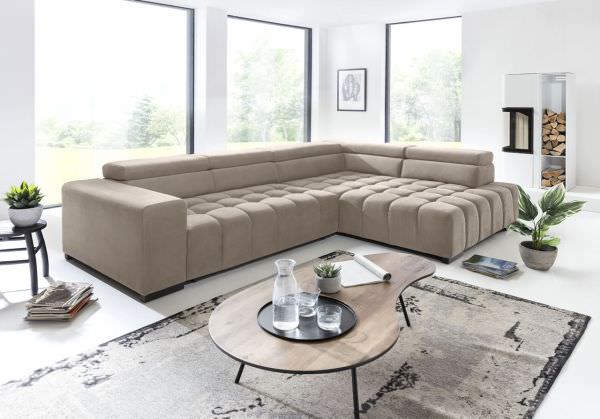 Sectional "Elias" in Fabric + Bed Function