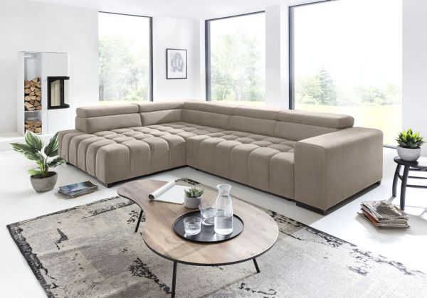 Sectional "Elias" in Fabric + Bed Function