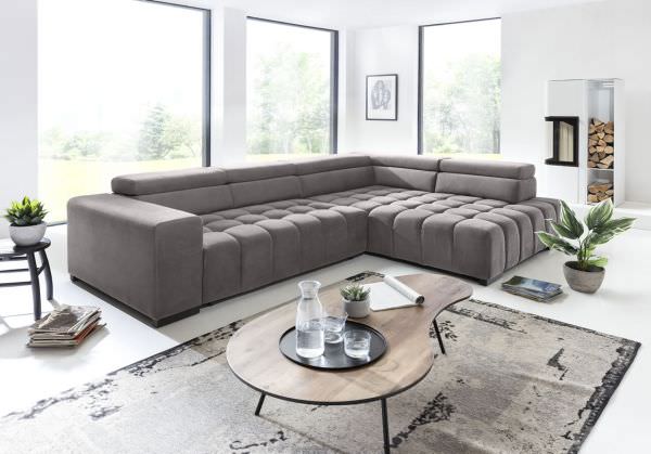 Sectional "Elias" in Fabric + Bed Function