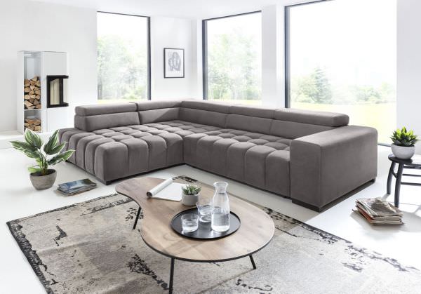 Sectional "Elias" in Fabric + Bed Function