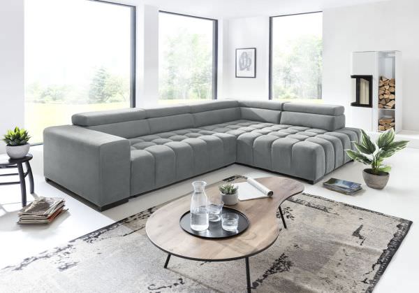 Sectional "Elias" in Fabric + Bed Function