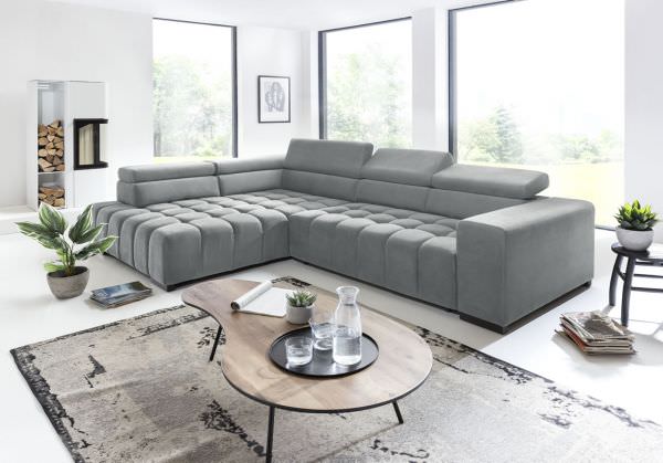 Sectional "Elias" in Fabric + Bed Function
