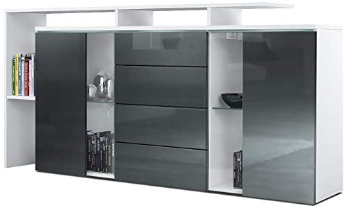 Sideboard "Lissabon" in White Matt / Different Front Colors