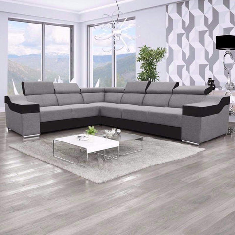 Sectional "Ewa II" in Grey / Black