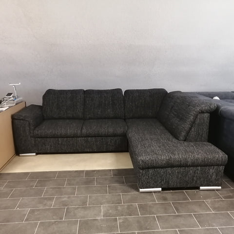 Sectional "Bingo" in Black/Gray Fabric + Bed Function