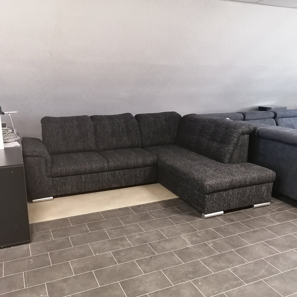 Sectional "Bingo" in Black/Gray Fabric + Bed Function