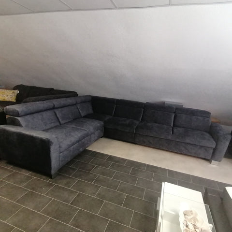 Sectional "Atlas" in Dark Anthrazit + Bed Function